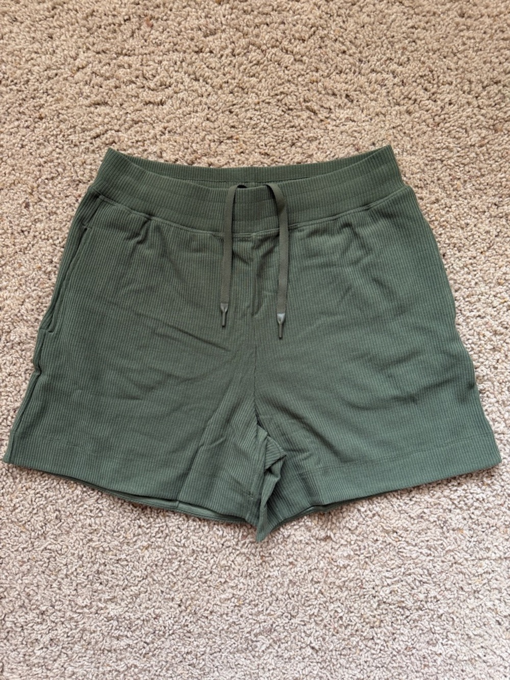 Woolx Maisey Ribbed Shorts - Green Meadow